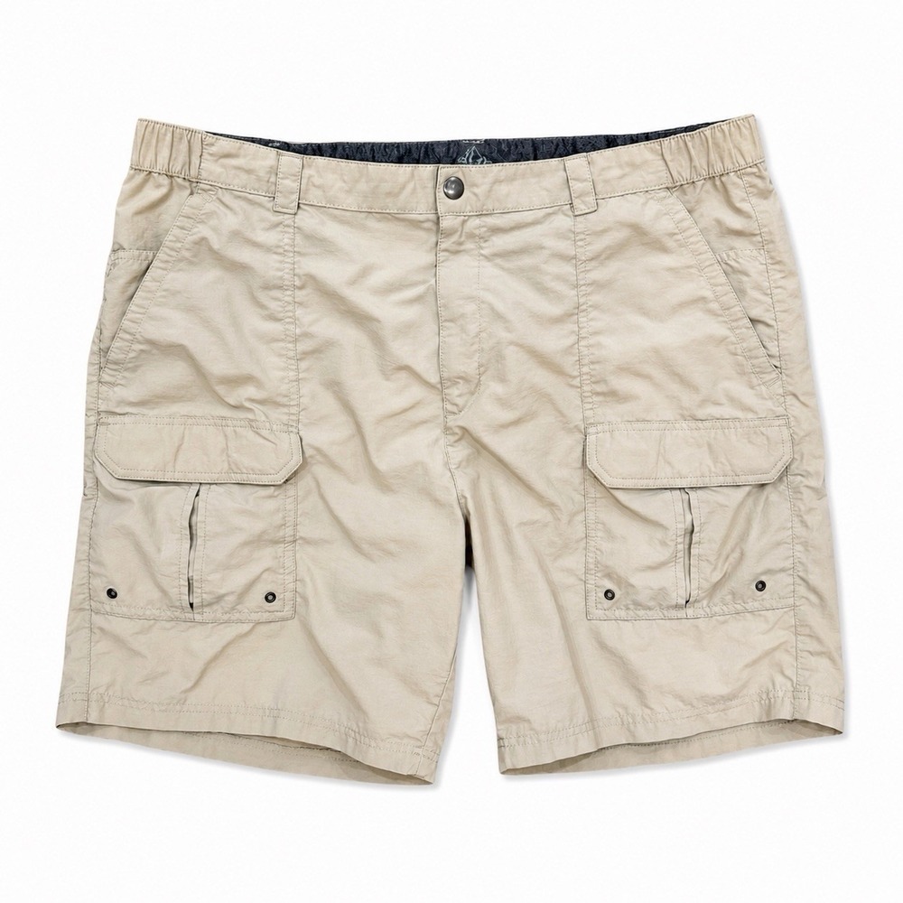 Croft&Barrow Cargo Shorts Men 42 Khaki Nylon Ripstop Hiking Outdoor Lightweight